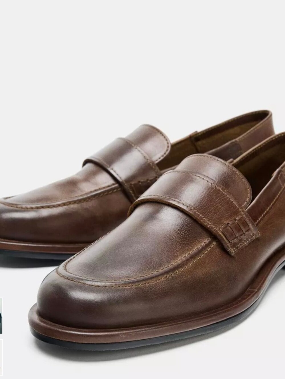 ZARA Women's Brown Genuine Leather Loafers Multipes Sizes NWT AIRFIT